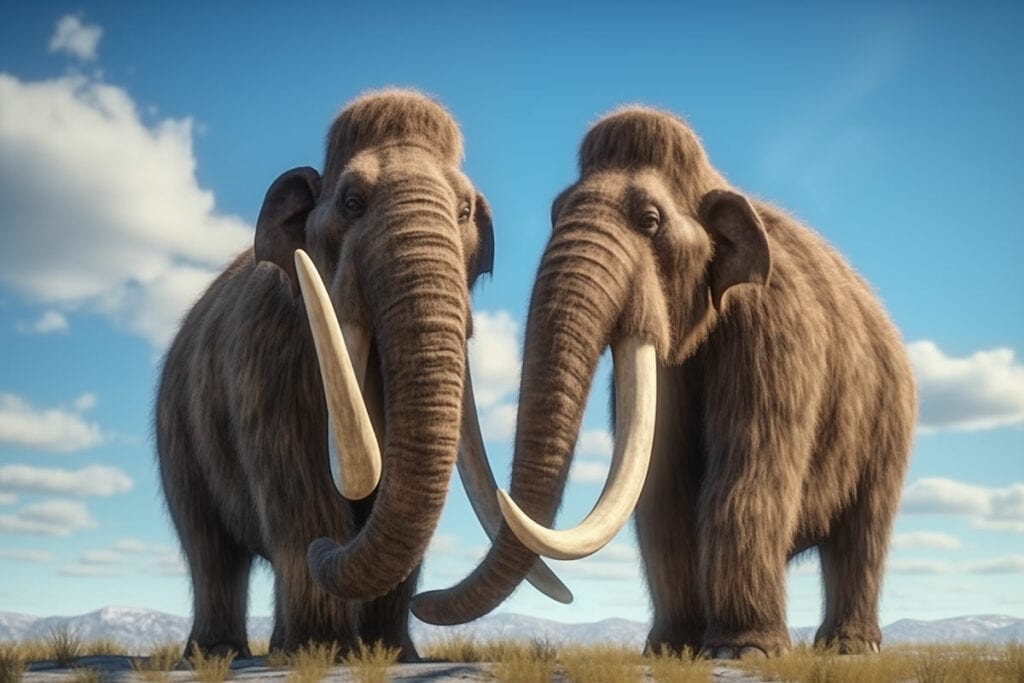 Zwei entspannte Mastodonten unter blauem Himmel
